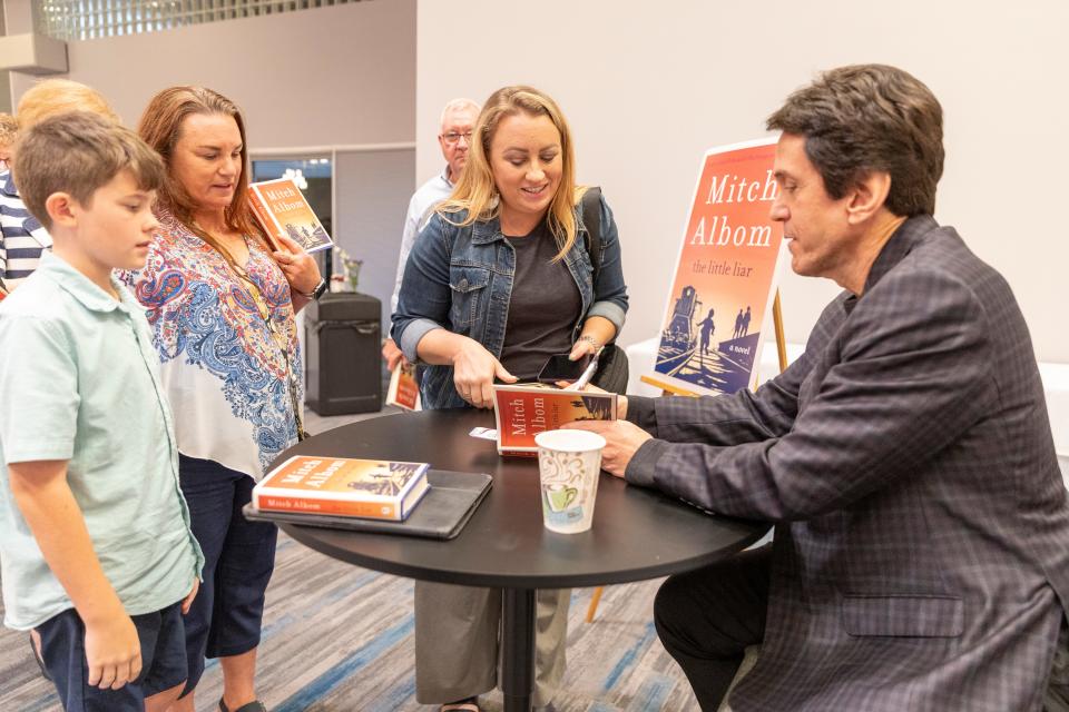 Best-selling author Mitch Albom spoke Dec. 3, 2023, at the Greater Naples Jewish Book Festival. Albom discussed his latest novel, "The Little Liar," before about 650 people at the Nina Iser Jewish Cultural Center in Naples. He also signed copies of the book.