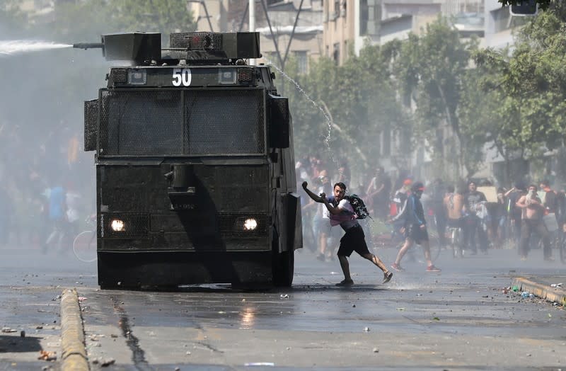 Protest against Chile's state economic model in Santiago