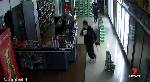 The crooks broke into the bottle shop. Source: 7 News