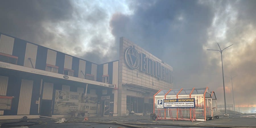 Aftermath of Russian strike on Epicenter hypermarket in Kharkiv on May 25