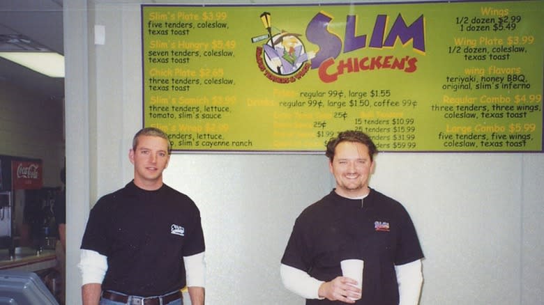 original Slim Chickens menu and founders