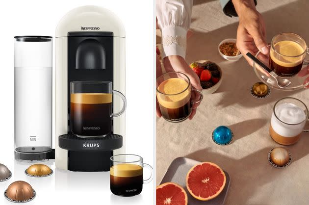 Treat yourself: Nespresso Vertuo Plus is seriously discounted right now! (Photo: Amazon / Nespresso / HuffPost)
