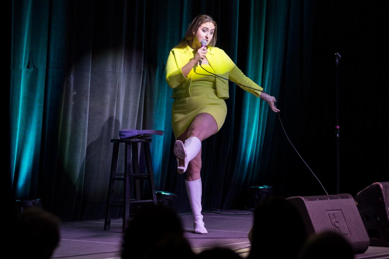 Dozens of comedians come out for Moontower Just For Laughs Austin. Cat Cohen is seen here at April 2022's festival.