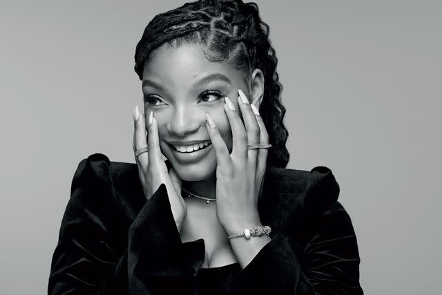 <p>Courtesy of Pandora</p> Halle Bailey for Pandora