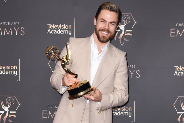 <p>JC Olivera/Variety via Getty</p> Derek Hough in Los Angeles in January 2024