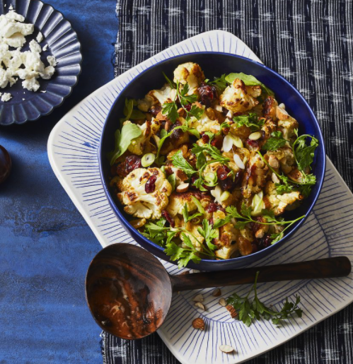 9) Roasted Cauliflower With Cranberry Vinaigrette