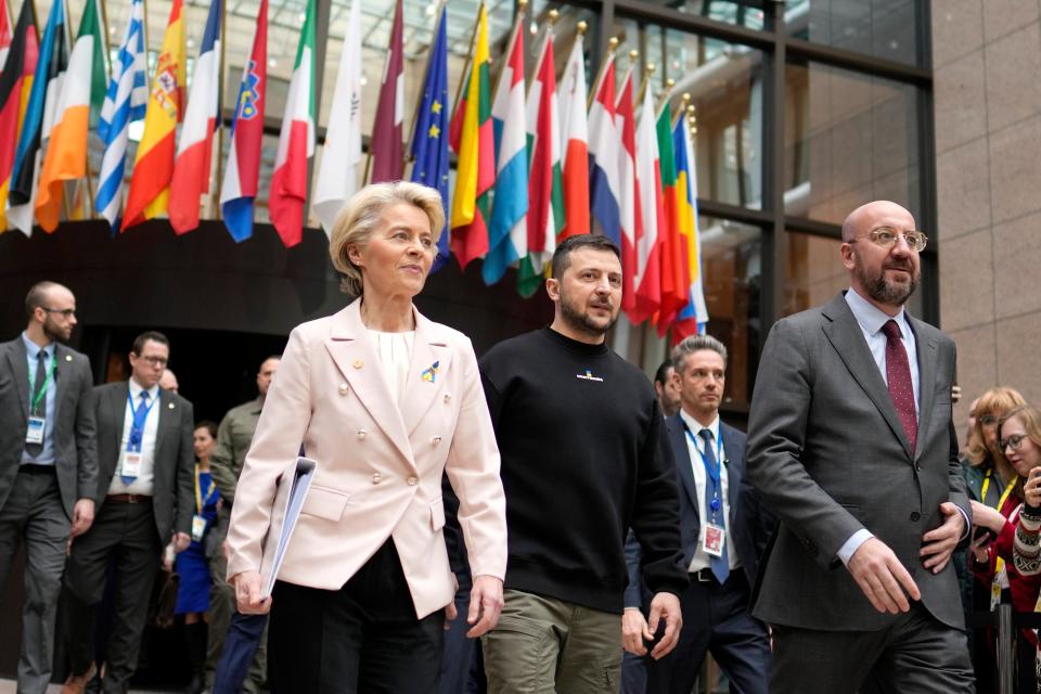 File photo: Zelensky with von der Leyen at a Nato summit (Copyright 2023 The Associated Press. All rights reserved)