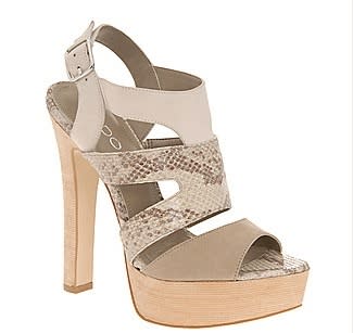 Aldo snakeskin heel, $110, at Aldo Shoes