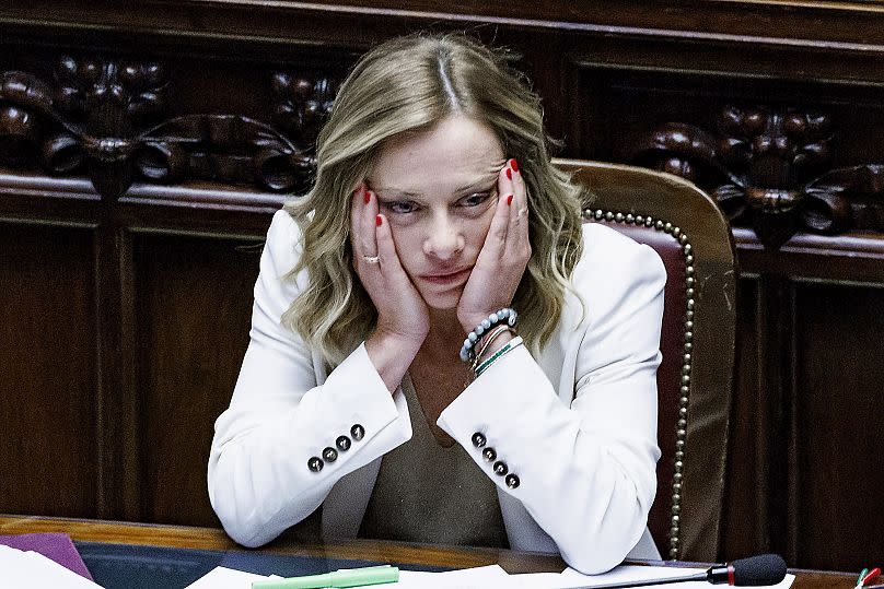 Giorgia Meloni assiste à une séance à la Chambre des députés à Rome, le 26 juin 2024.