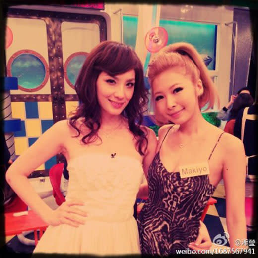 湘瑩（左）在微博表示Makiyo（右）是好姐妹。（圖／截自湘瑩微博）