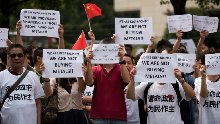 In October 2015, a payment crisis at state-managed Fanya Metals Exchange sparked protests in Beijing and Shanghai, with police detaining hundreds in the capital