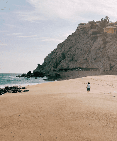 The author's 7-year-old son at the Waldorf Astoria Pedregal, Los Cabos.