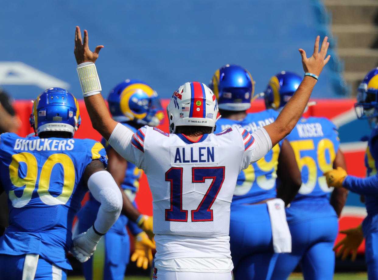 Josh Allen leads the Buffalo Bills into a huge opening-night game against the Rams. (Photo by Timothy T Ludwig/Getty Images)