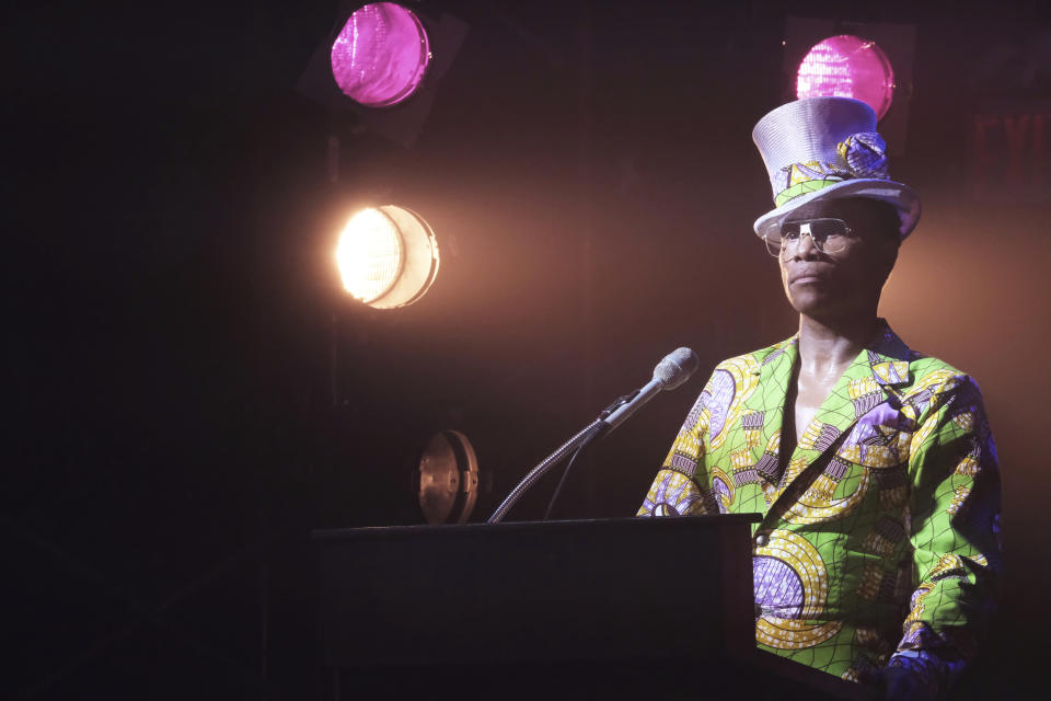 This image released by FX shows Billy Porter in a scene from &quot;Pose.&quot; A new study by the advocacy group GLAAD says that TV is building on its record of inclusiveness. GLAAD said Thursday that the percentage of LGBTQ major characters on broadcast networks reached an all-time high this season of just over 10%. “Pose” and “Batwoman” are among the shows contributing to a surge in LGBTQ and gender inclusiveness on television, according to a new study by the advocacy group GLAAD. (JoJo Whilden/FX via AP)