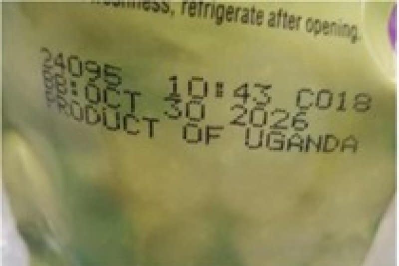The back panel of recalled packages shows the product expiration date of Oct. 30, 2026, and other identifying information. Photo by U.S. Food and Drug Administration