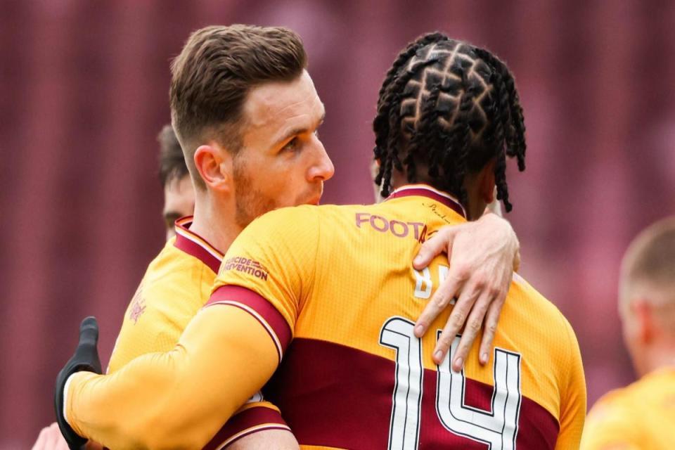 Motherwell defender Stephen O'Donnell says that the Fir Park players would be delighted for Theo Bair if he gets a big move this summer,  believing the striker deserves it for his hard work. <i>(Image: SNS)</i>