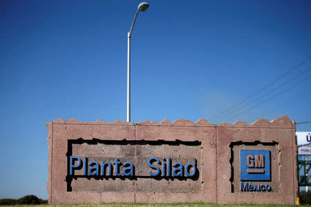 A view of the entrance to the plant of General Motors in Silao, in Guanajuato state, Mexico, November 9, 2017. REUTERS/Edgard Garrido