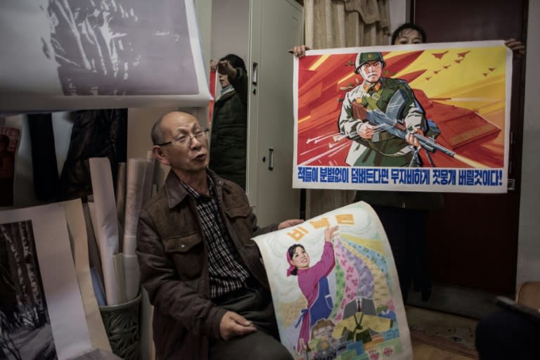 Artist Hong Chun-Ong works in Pyongyang's Mansudae Arts Studio complex, which has become the latest target of UN sanctions against North Korea