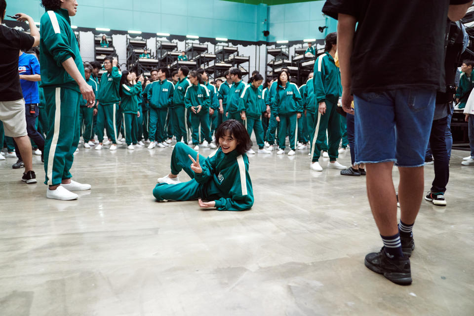 Jung Ho-yeon on the set of ‘Squid Game’ Season 1. - Credit: Netflix