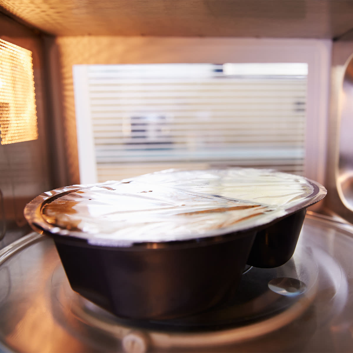 frozen dinner in microwave