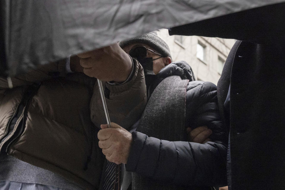 Joe Lewis leaves Manhattan Federal court, Wednesday, Jan. 24, 2024, in New York. Lewis pleaded guilty Wednesday to insider trading and conspiracy charges in New York, just six months after he was charged. Lewis’ family trust owns the Tottenham Hotspur soccer team. (AP Photo/Yuki Iwamura)