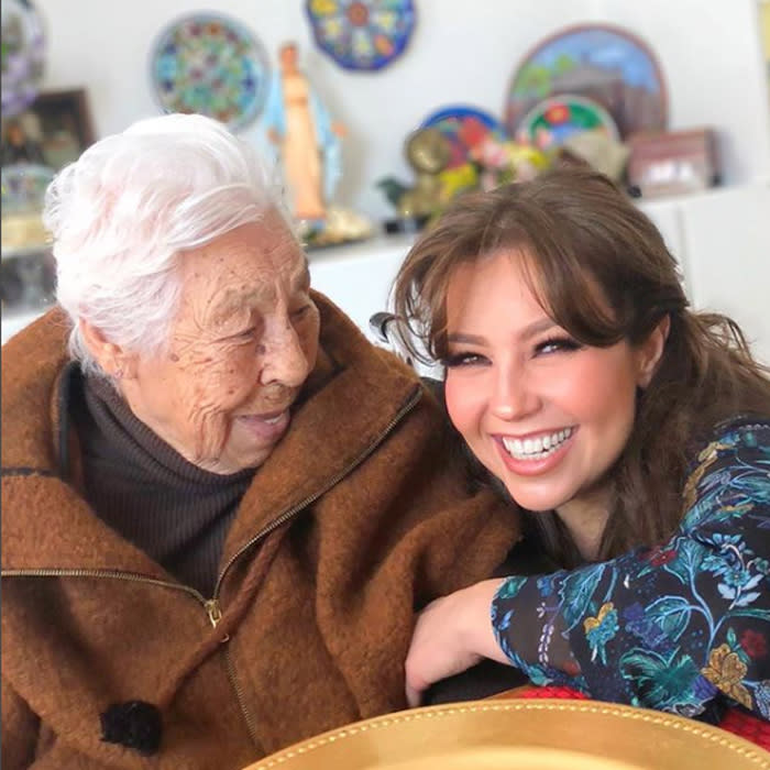Thalia reunites with sister Laura Zapata to celebrate their grandmother's birthday