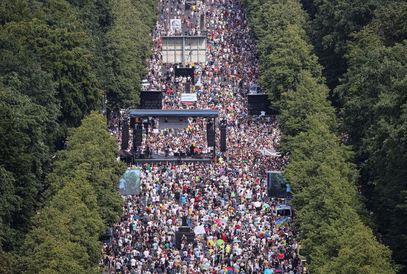 Demonstration against the government's restrictions amid the coronavirus disease (COVID-19) outbreak, in Berlin