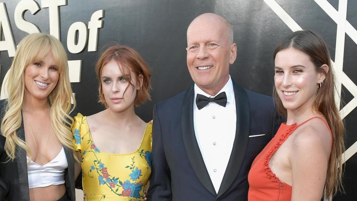 PHOTO: Rumer Willis, Tallulah Willis, Bruce Willis and Scout Willis attend the Comedy Central Roast of Bruce Willis, July 14, 2018, in Los Angeles. (Neilson Barnard/Getty Images)