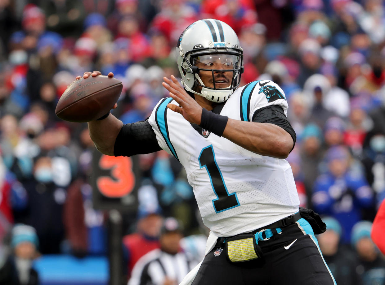 Cam Newton hasn't played since 2021. (Photo by Timothy T Ludwig/Getty Images)