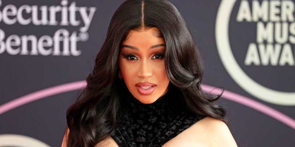 los angeles, california november 19 host cardi b attends the 2021 american music awards red carpet roll out with host cardi b at la live on november 19, 2021 in los angeles, california photo by rich furygetty images