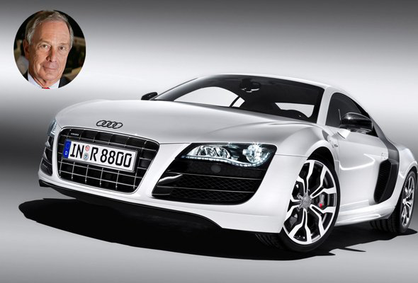 New York's mayor and financial data mogul Michael Bloomberg drives an <b>Audi R8</b>. The swanky car retails at $120,000 and goes from 0 to 60 mph in just 3.2 seconds.<br><br><i>Information via bornrich.com and Wikipedia.</i>