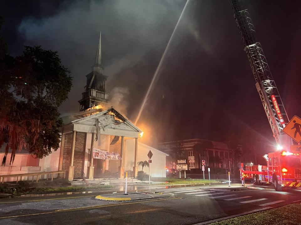 Fire destroys the Flagler Playhouse Monday morning