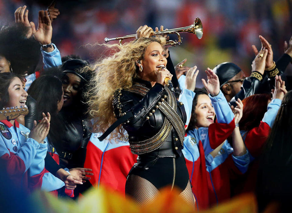 Beyonce performs during the Pepsi Super Bowl 50 Halftime Show at Levi’s Stadium on February 7, 2016 in Santa Clara, California.  (Photo: Patrick Smith/Getty Images)