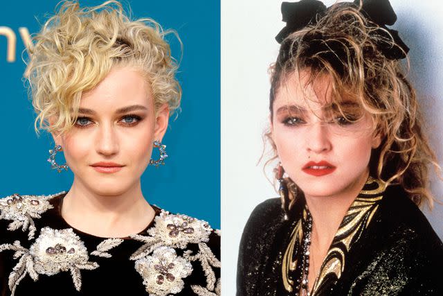 Frazer Harrison/Getty, Mondadori via Getty Julia Garner; Madonna