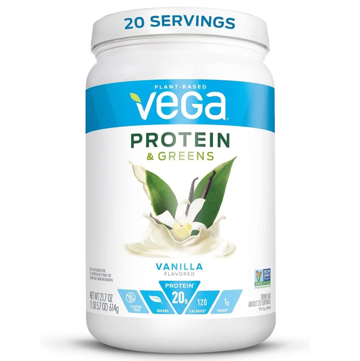 <p>Vega Protein & Greens</p><p>amazon.com</p><p>$30.65</p><p><a href="https://www.amazon.com/dp/B00QP69YRS?tag=syn-yahoo-20&ascsubtag=%5Bartid%7C2141.a.20440938%5Bsrc%7Cyahoo-us" rel="nofollow noopener" target="_blank" data-ylk="slk:Shop Now;elm:context_link;itc:0;sec:content-canvas" class="link rapid-noclick-resp">Shop Now</a></p><span class="copyright">Amazon</span>