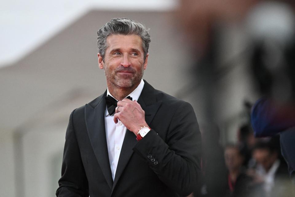 Patrick Dempsey poses on the red carpet of the movie "Ferrari" presented in competion at the 80th Venice Film Festival on August 31, 2023 at Venice Lido.