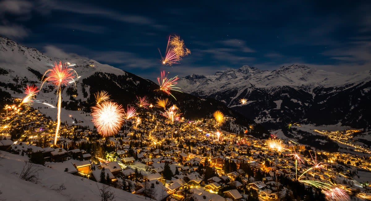 An aerial view of Verbier’s New Year’s Eve celebrations (Getty Images/iStockphoto)