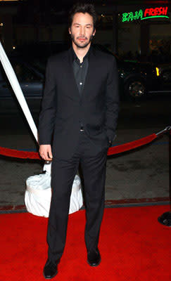 Keanu Reeves at the Hollywood premiere of Warner Bros. Pictures' Constantine