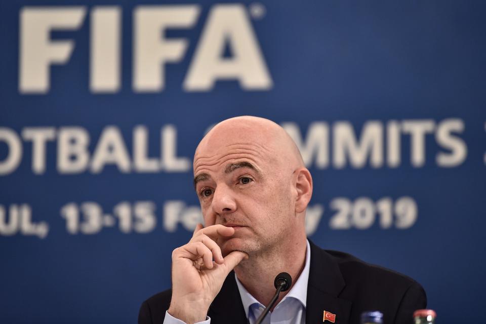 President Gianni Infantino and FIFA have enormous cash reserves and can help soccer through the coronavirus pandemic. But will it happen? (OZAN KOSE/AFP via Getty Images)