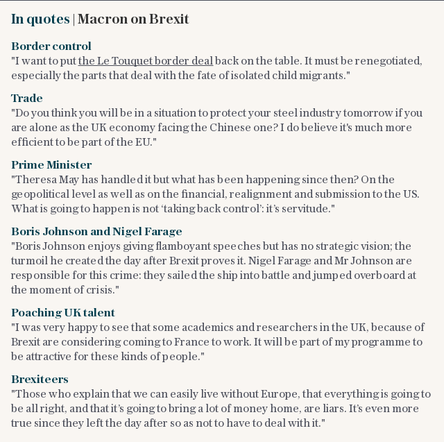 In quotes | Macron on Brexit