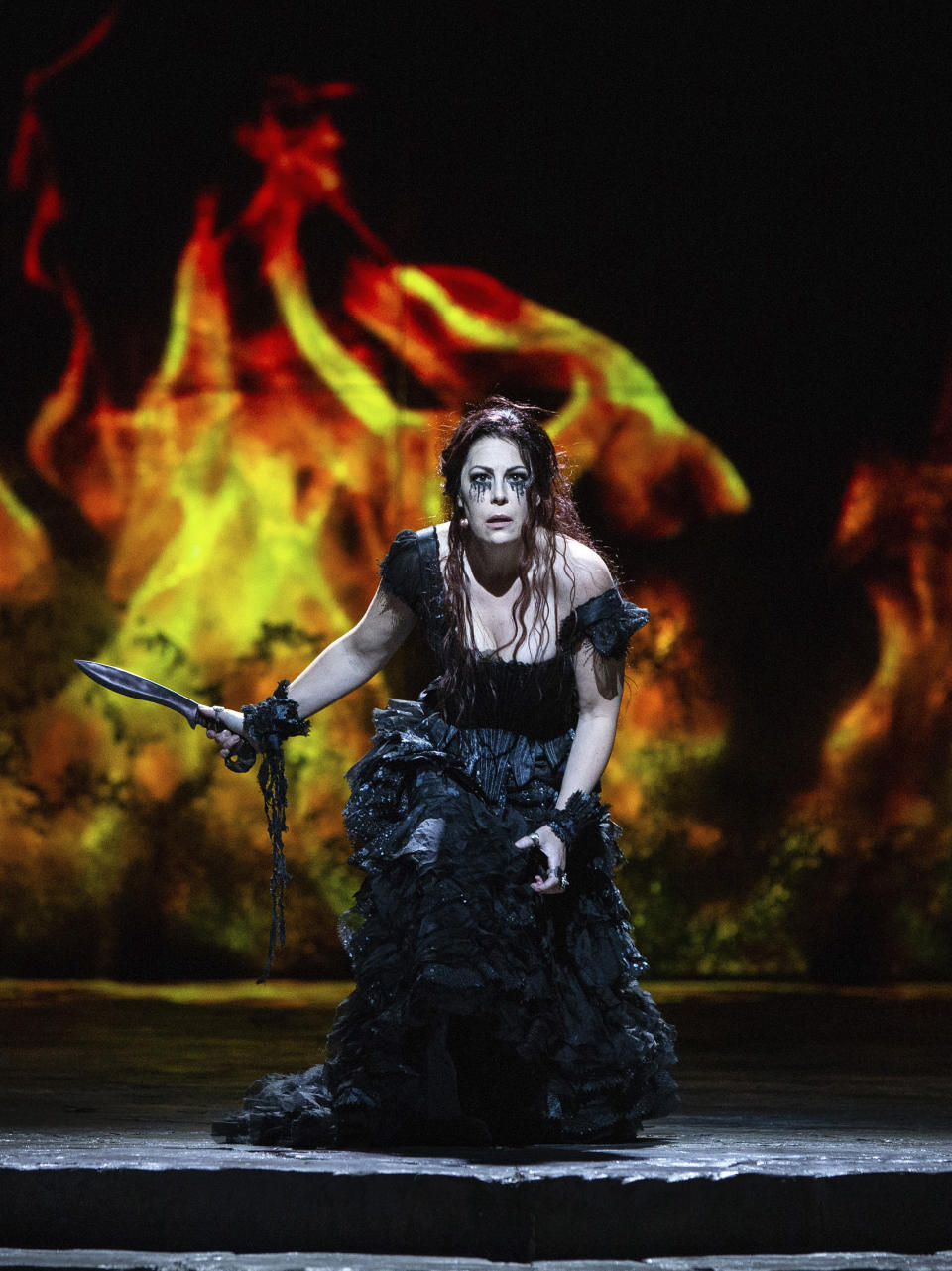 This image released by The Metropolitan Opera shows soprano Sondra Radvanovsky in the title role of Cherubini's "Medea," which opens the Metropolitan Opera season on Sept. 27. (Marty Sohl/Met Opera via AP)