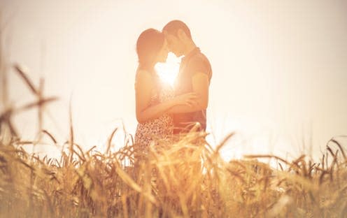 <span class="caption">The real thing? </span> <span class="attribution"><a class="link " href="https://www.shutterstock.com/image-photo/young-couple-kissing-field-asian-woman-286019726" rel="nofollow noopener" target="_blank" data-ylk="slk:Oneinchpunch/Shutterstock;elm:context_link;itc:0;sec:content-canvas">Oneinchpunch/Shutterstock</a></span>