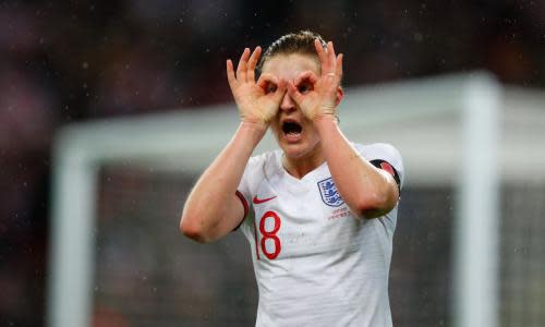 England v Germany Women's International Friendlies football match, Wembley Stadium, London, UK - 09 Nov 2019<br>Editorial Use Only
Mandatory Credit: Photo by Lynne Cameron for The FA/REX/Shutterstock (10470331ay)
Ellen White of England celebrates scoring England?s only goal
England v Germany Women's International Friendlies football match, Wembley Stadium, London, UK - 09 Nov 2019