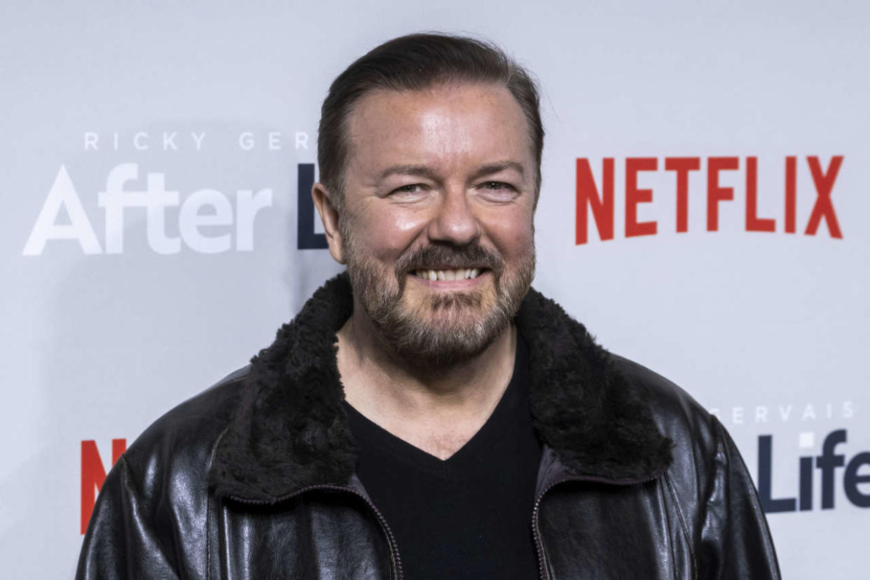 Ricky Gervais attends a screening of Netflix's 