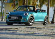 <p>First, the Mini is rather less mini than before. Length is up by 4.5 inches; width and height grow by 1.7 and 0.8 inches, respectively; wheelbase stretches more than an inch. All of the above yields more spacious environs for passengers and more than 25 percent more cargo space, which admittedly is still tiny at 7.6 cubic feet with the top up and 5.7 cu. ft. with the top down. </p>