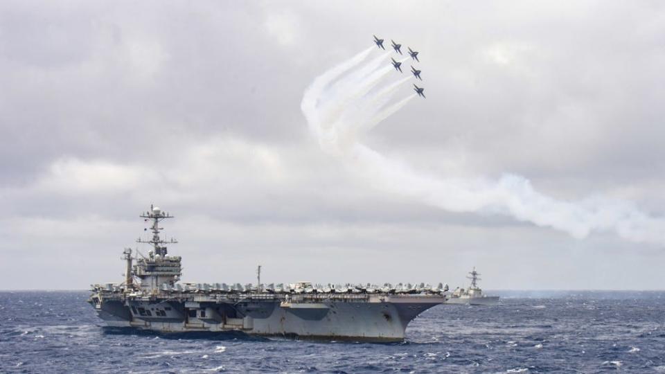 Blue Angels soar over the USS Harry S. Truman