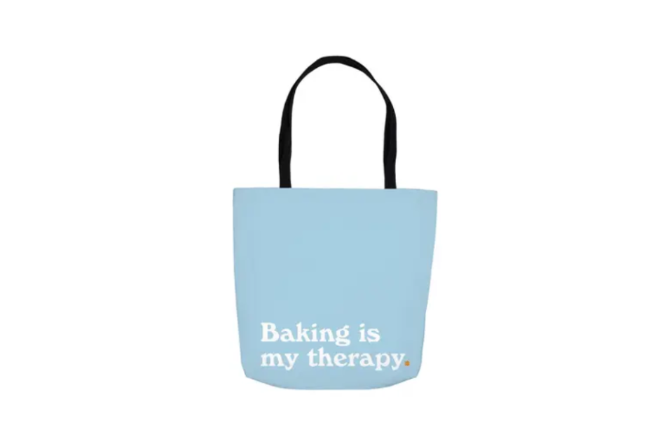 12) Baking Is My Therapy Tote Bag