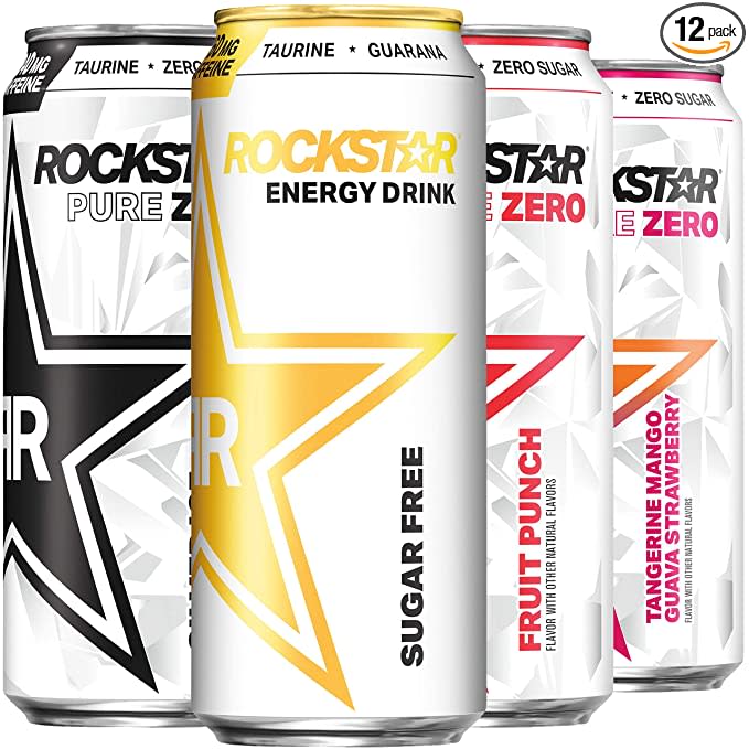 best energy drink, rockstar pure zero