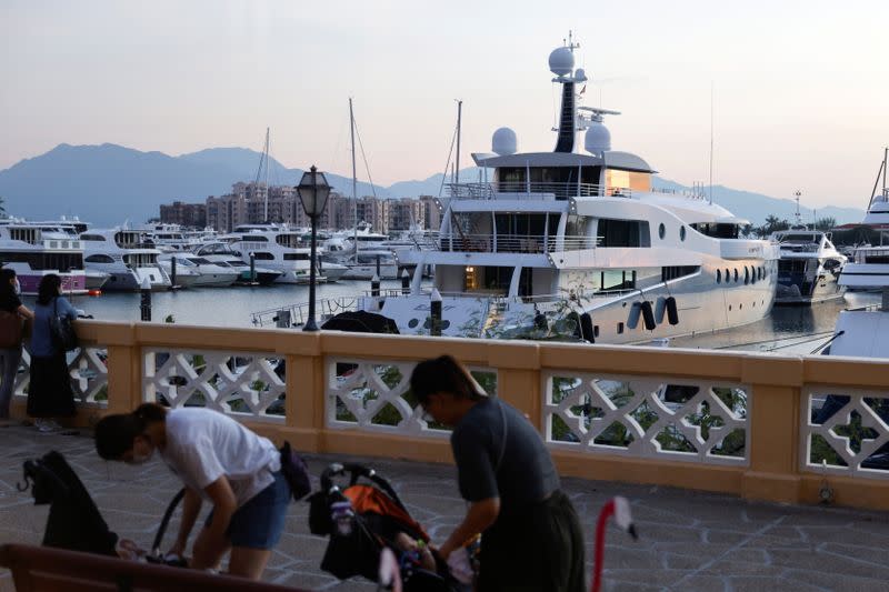 The yacht "Event" is docked in Hong Kong