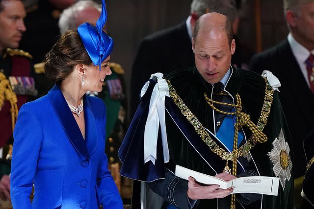 <p>ANDREW MILLIGAN/POOL/AFP via Getty Images</p> Kate Middleton and Prince William at the National Service of Thanksgiving and Dedication at St Giles' Cathedral in Edinburgh on July 5.